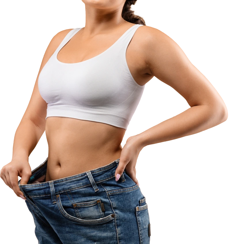 A patient after gastric sleeve surgery showing results.